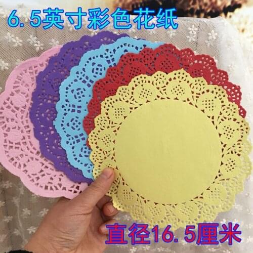 6.5inch large colorful Paper doilies home diy decoration lace accessorieslace 100pcs/lot