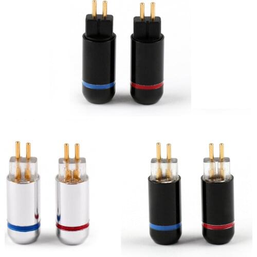 Areyourshop1Pair 0.78mm Earphone Pins Plug For Westone UM3X W4R UE18 Connector Adapter Black Silver