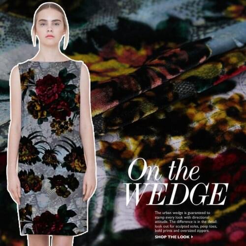 Hollow silk velvet fabric burnout velvet fabric autumn and winter clothing cheongsam dress silk fabric wholesale silk cloth