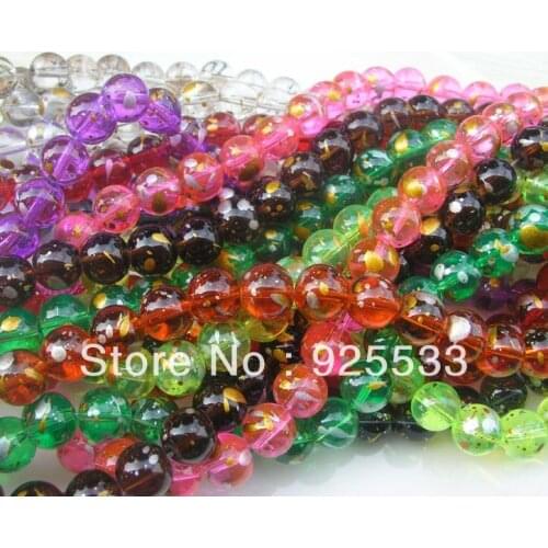 Free Shipping 10mm 850pcs/lot mix color wholesale round glass loose beads for DIY jewelry findings