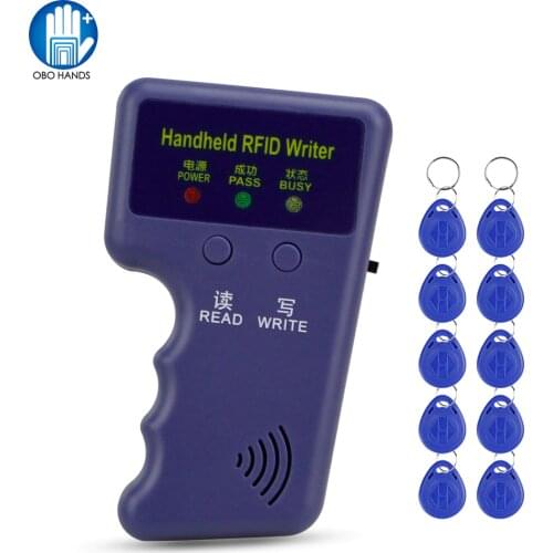 New Handheld 125KHz RFID Copier Duplicator RFID Card Reader Writer EM Card Cloner Programmer Rewritable EM4305/T5577 Keyfobs
