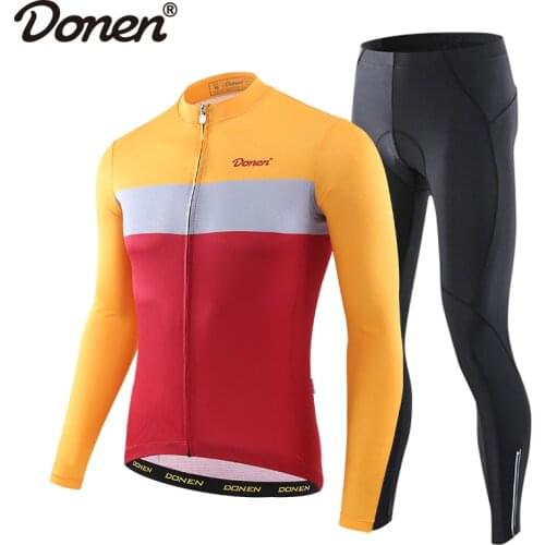 DONEN New Autumn Spring Road Cycling Jersey Men Long Sleeve Mountain Racing Bicycle Clothing Maillot Ropa Ciclismo Hombre