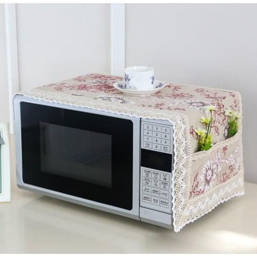 Hot Sale Simple Lace Microwave Dust Proof Oil-Proof Cover Towel Multi-Function Electric Oven with Storage Bag Home Decoration
