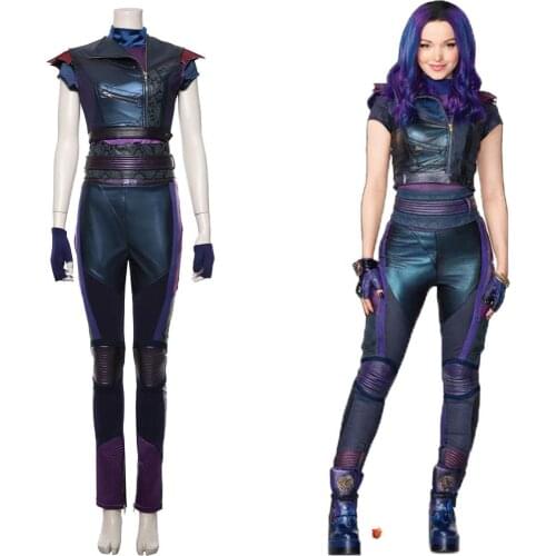 Descendants 3 Mal Cosplay Costume Uniform Suit Outfit Adult Girls Halloween Carnival Costume Women Fancy Clothing
