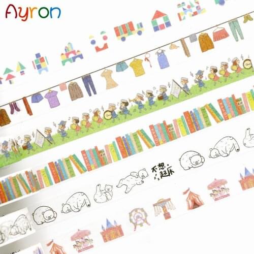 1.5cm*7m Childhood memory washi tape DIY decoration scrapbooking planner masking tape adhesive tape kawaii stationery