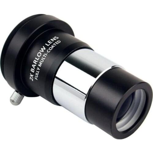 1.25" 2x Barlow Lens FMC Barlow Lens with M42x0.75 Thread Camera Connect Interface for Telescope Eyepieces Aluminum Alloy