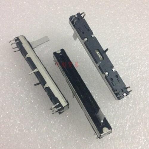 3pcs mixer total length 60mm straight sliding potentiometer A10K A103 / stereo fader A10Kx2 handle length 15MMC