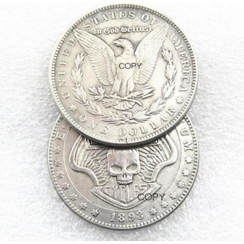 US Hobo Morgan Dollar Skull Zombie Skeleton Silver Plated Copy Coins