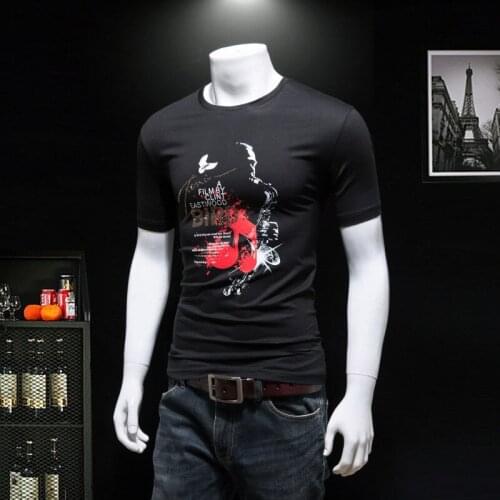 Plus Size 2021 Skull Rhinestones T Shirts Men Diamonds Summer Clothes Short Sleeve Streetwear O Neck Slim T shirts