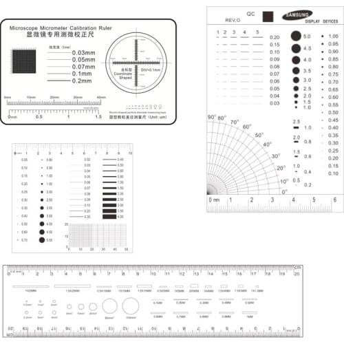 Soft Ruler Microscope Micrometer Calibration Slide Line Width Particle Diameter Measurement Tool Caliper Film Point Gauge
