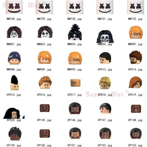 Single Famous Person Popular Sports DJ Singer Bands models Figures Head accessories Building Blocks toy for children Series-126