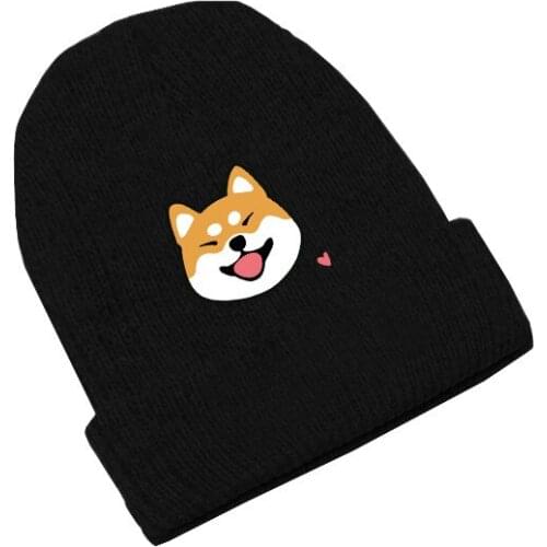 Shiba Inu Dog Doge Cute Skullies Caps Knitted Beanies Winter Warm Hats Men Women Boys Girls Gift Elastic