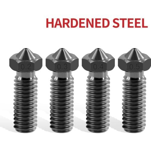 Hardened Steel Volcano Nozzle 1.75mm M6 for High Temperature 3D Printing or Carbon fiber filament for E3D Volcano Sidewinder X1