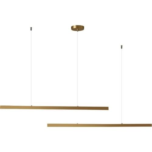 Modern long LED chandelier gold stainless steel lamp AC110V 220V dinning room bar lights