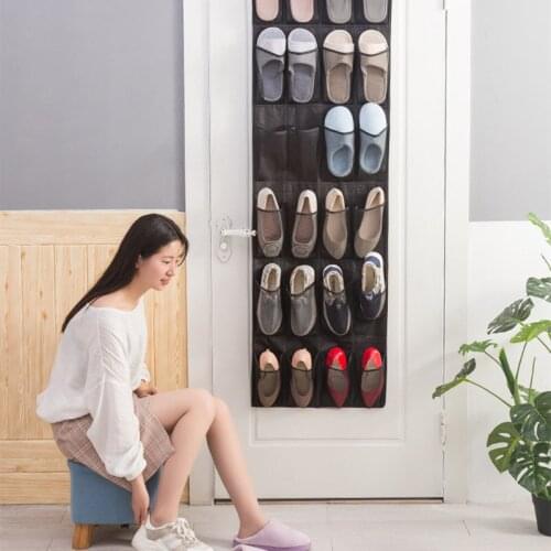 Sundries Rack Bag Tie Storage Fabric Pockets Slippers Door Behind Shoes Box Space Non woven Organizer Wall mounted Holder