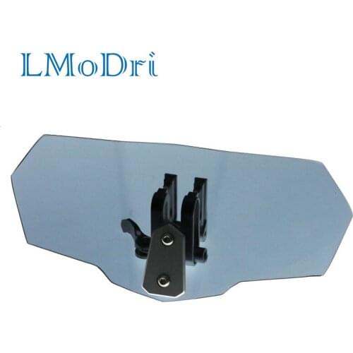 LMoDri Universal Motorcycle Adjustable Windscreen Deflector Transparent Windshield For Kawasaki BMW Ducati Honda Benelli KTM