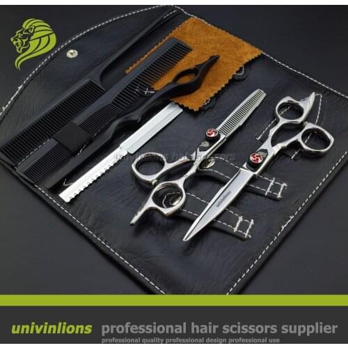 6.0" hairstylist scissors barbering designs japan hair scissors hairdressing kits professional barber kit coiffeur hot shears