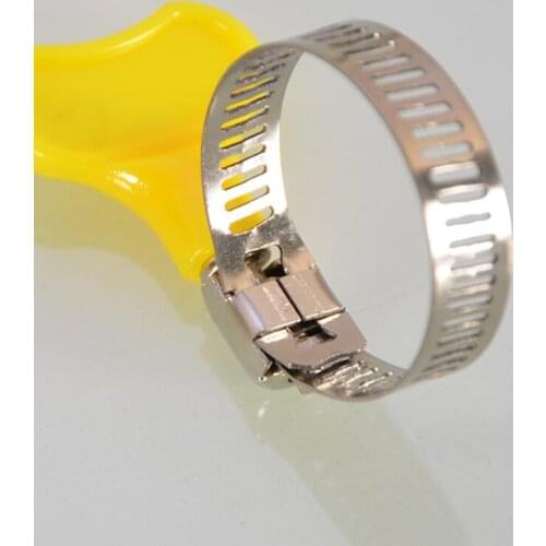 10pcs Hose Clamp Adjustable Stainless Steel Pipe Clamps with Handle Worm Gear Tightening Cable Tube Fastener Tool