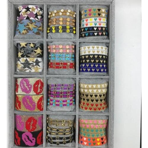 BLUESTAR Femme Bracelet For Women Crystal Zircon Bracelet Star Pulseras Mujer Fashion Jewelry Handmade Woven Loom Beaded