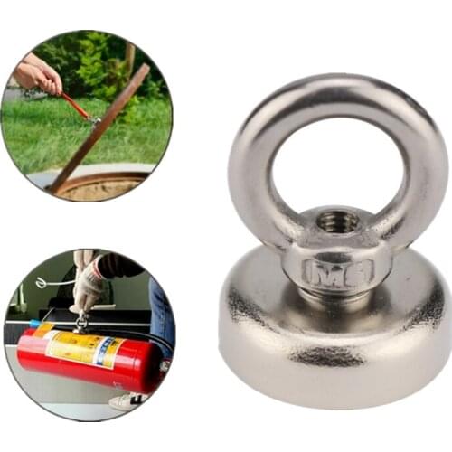 1PCs Strong Magnet Neodymium Magnet Round Thick Eyebolt Treasure Hunt Magnets Strongest Permanent Fishing Magnetic Materials