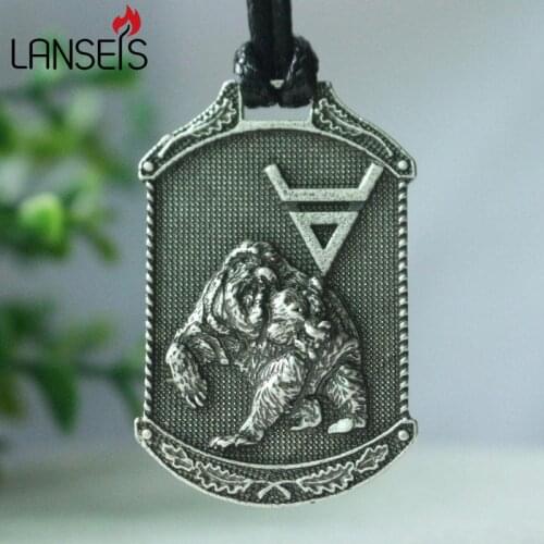 1pcs lanseis dropshipping viking Veles symbol.Weles.Slavic bear pendant norse men necklace wealth talisman jewelry
