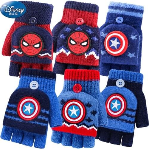 100% Genuine Disney Captain America spider man winter glove Plush Doll mittens Toy children toy Christmas gift For age 3-10Y