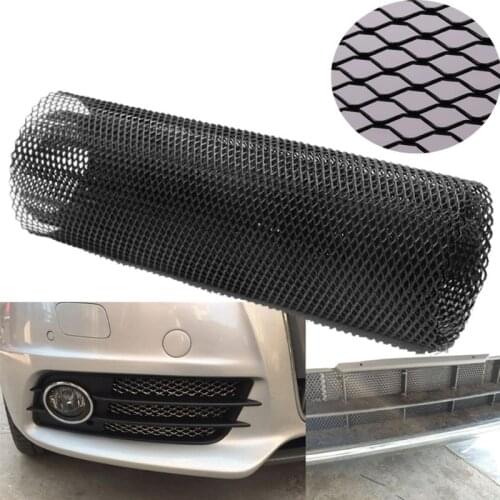100x33cm Universal Black Hexagonal Aluminum Mesh Grill Cover Car Bumper Hood Vent Grille Net