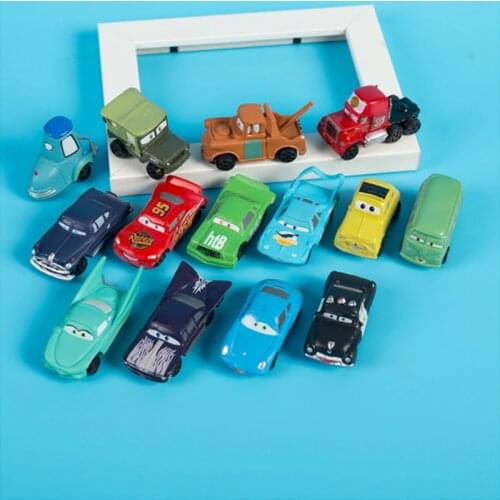 14pcs/set 4-5cm Disney Pixar Cars 3 Diecasts Toy Vehicles The King Lightning McQueen Flo Fillmore Mini Car Model Kid Toy Gift