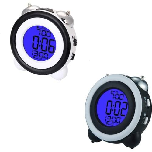 4 Inch Twin Bell Alarm Clock Loud Led Digital Alarm Clock Time Date Display,2 Sets Of Alarm Clocks,Blue Light & Snooze Function