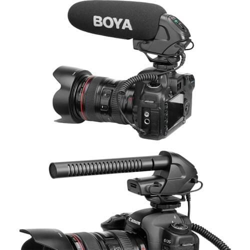 BOYA BY-BM3030 On-Camera Microphone 3.5mm Super-Cardioid Video Mic for Canon Nikon Sony SLR Cameras Video Audio Recorder