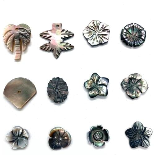 Natural White Pearl Black Mother-of-pearl Bead Exquisite Shell Flower Bracelet Pendant Jewelry Making Girl Bead Hair Accessories