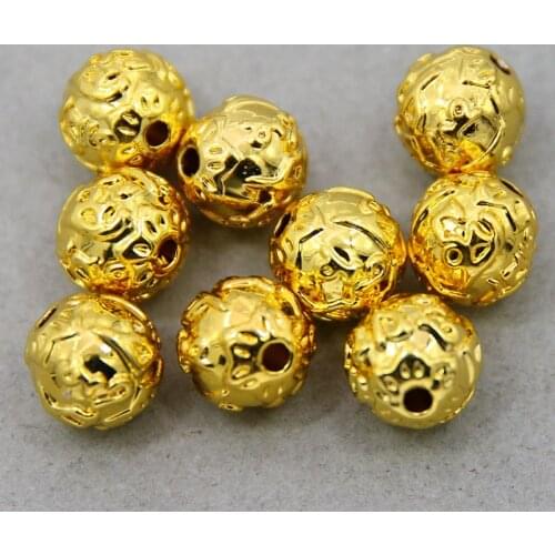 6pcs gold loose beads DIY jewelry making bracelet jewelry accessories manual separation beads color protection process 11mm