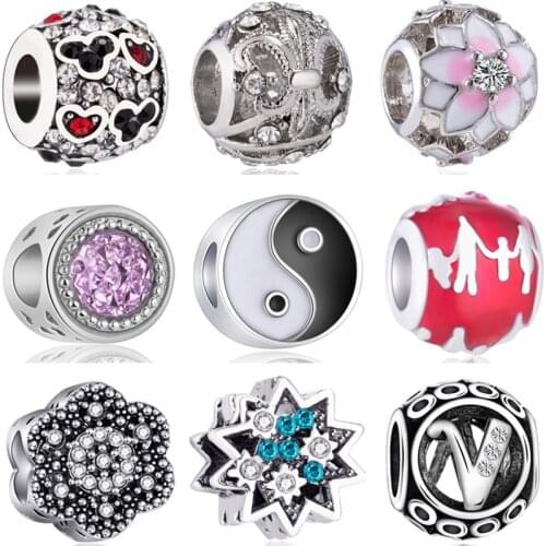 Hot Sale Leaf Eggplant Panda Snail Baby Boy Hat Flowers Crystal Beads Charms Fit Pandora Bracelets & Bangles for Women DIY