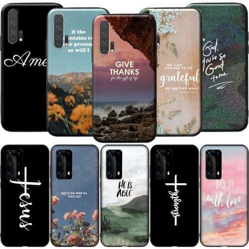 GX67 Faith Christian Jesus Cross Silicone Case for Huawei P9 P10 P20 P30 P40 Y6 2018 Y7 Y9 Lite Pro Max Prime Mini