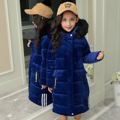 2019 Girls Kids boys so beautiful good quality Warm thicker imitation fur collar camouflage coat Down jacket outer clothing