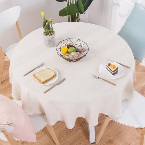 Linen tablecloth Nordic style wedding party tablecloth tablecloth round cotton coffee tablecloth home kitchen decoration