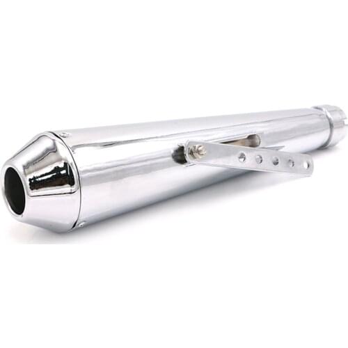 Mooreaxe Motorcycle Exhaust Pipe Muffler Silencer Cruiser Chopper Cafe Racer chrome/Black For Harley Honda GY6 Slip One Muffler