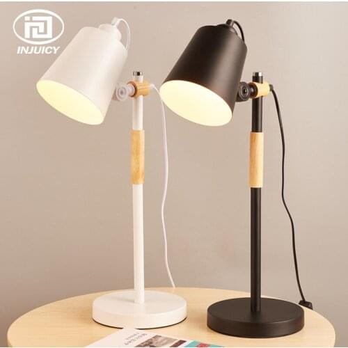 Nordic Bedroom Bedside Table Lamp Solid Wood Fashion Warm Living Room Reading Room LED Desk Lights Simple Stytle