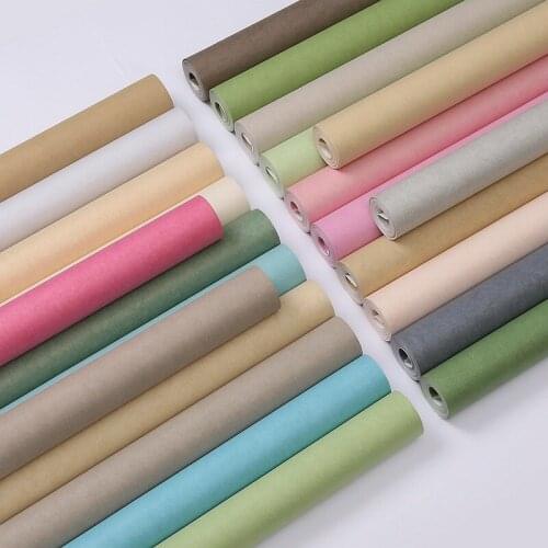 Pure Color Matt Long Fiber Silk Wallpaper Simple Modern Bedroom Living Room Hotel Popular Color Non-woven Wallpaper