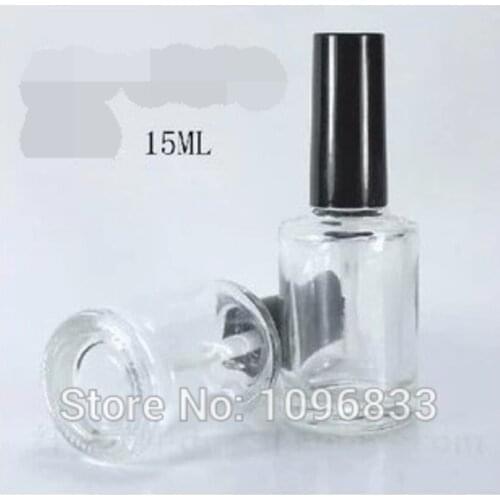 Empty Glass Nail Enamel Packing Bottle 15ML, Nail Oil Brush Bottle, Manicure Oil Packaging Bottle, 45 Pieces/Lot