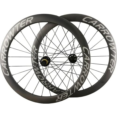In Stock Sale 700c UD Matte Silver Logo Black CARROWTER 50mm Disc carbon road bike Wheels Wheelset with 23mm width Disc Hubs