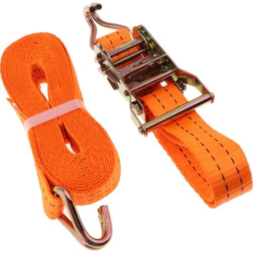 6M Adjustable Trailer Car RV Truck Heavy Duty Ratchet Tie Down Strap Belt