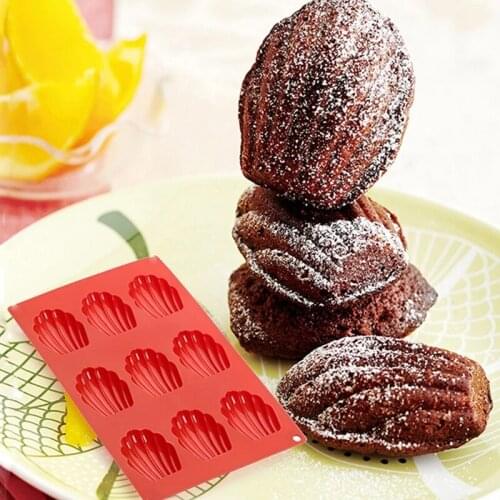Silicone Madeleine Shell Molds 9 Cavity Cookies Bakeware Gadgets Mini Cake Mould Pan Chocolate 3D DIY Handmade Baking Tools