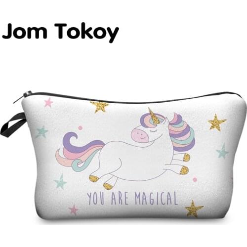 Printing Cosmetic Bag Unicorn Multicolor Pattern Cute cosmetic organizer bag For Travel Ladies Pouch Women Makeup Bags