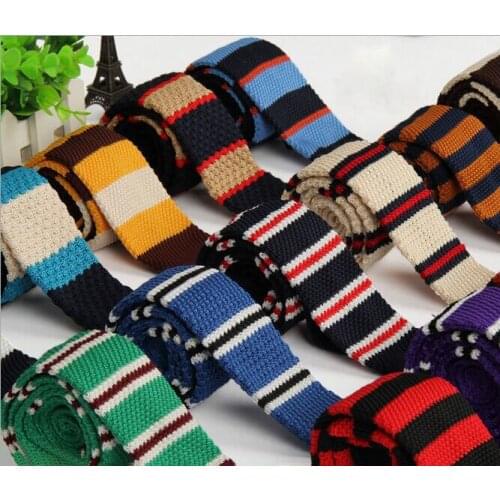 Wedding gift tie 100pcs/lot wholesale New 29 colors Neck Tie Mens Necktie Solid Stripe high quality knitted slim ties 5cm