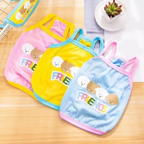 Universal Dog Summer Vest Cartoon Cute Pet Saliva Towel Thin Vest For Small Medium Dogs Lovely Sleeveless Sling T-shirt