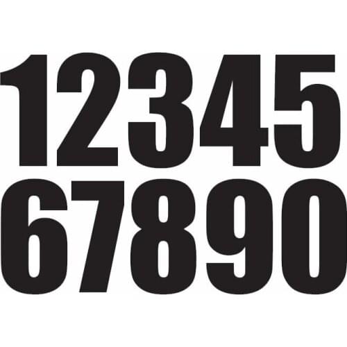 10cm Each Tall 0-9 Numbers Funny Vinyl Decal Sticker Car Stickers Window