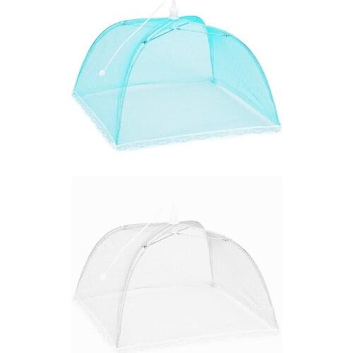 Pop-Up 2 Large Mesh Screen Protect Food Cover Tent Dome Net Umbrella Picnic Kitchen Folded Mesh Anti Fly Mosquito Umbrella