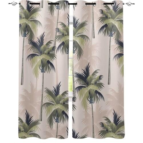 Tropical Plant Palm Tree Blackout Curtains For Living Room Bedroom Printed Window Treatment Drapes Home Decor