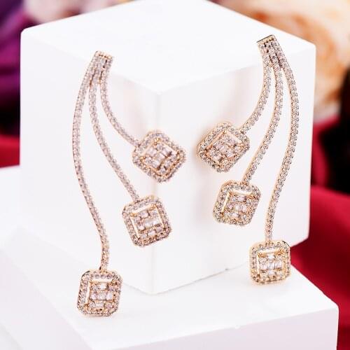 GODKI Baguette Cut CZ Stud Earring For Women Wedding Cubic Zirconia Brincos boucle d'oreille 2020 Trendy Bohemia Jewelry HOT